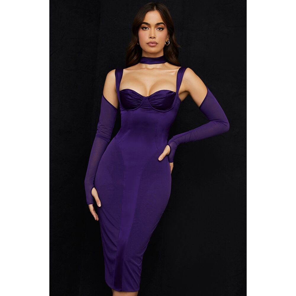 House of CB Striking Purple Midi Dress